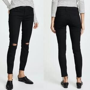 Mother Looker Ankle Fray Size 28 Guilty As Sin Black